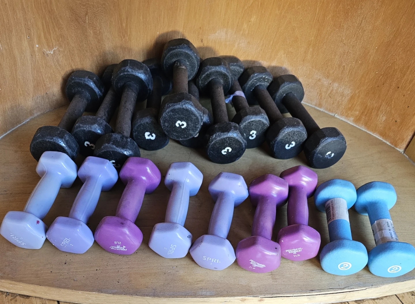 SPRI and assorted Dumbbells - 3lb and 2lb
