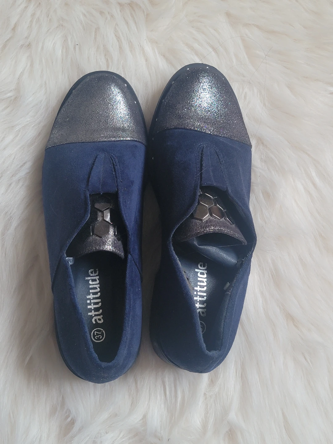 Attitude Navy Blue Loafers - Size 37