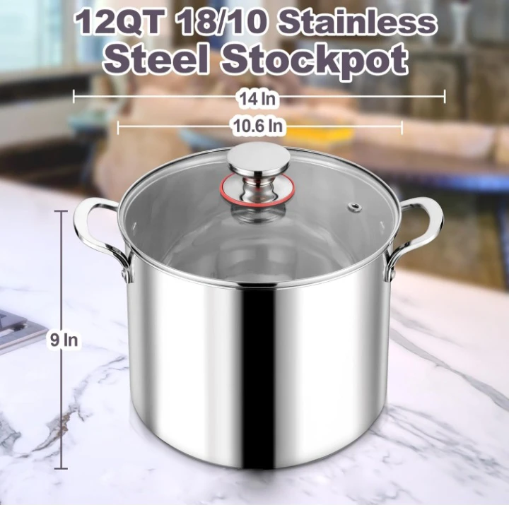 Stainless Steel Stockpot with Glass Lid - photo 2