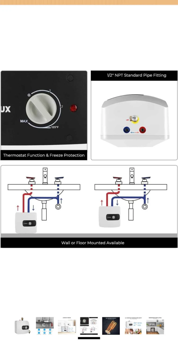 Camplux ME70B Mini Tank Electric Water Heater - 1.44kW - photo 5