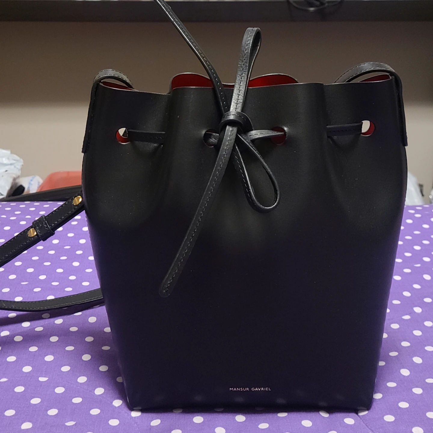 Mansur Gavriel Black Leather Bucket Bag - photo 2