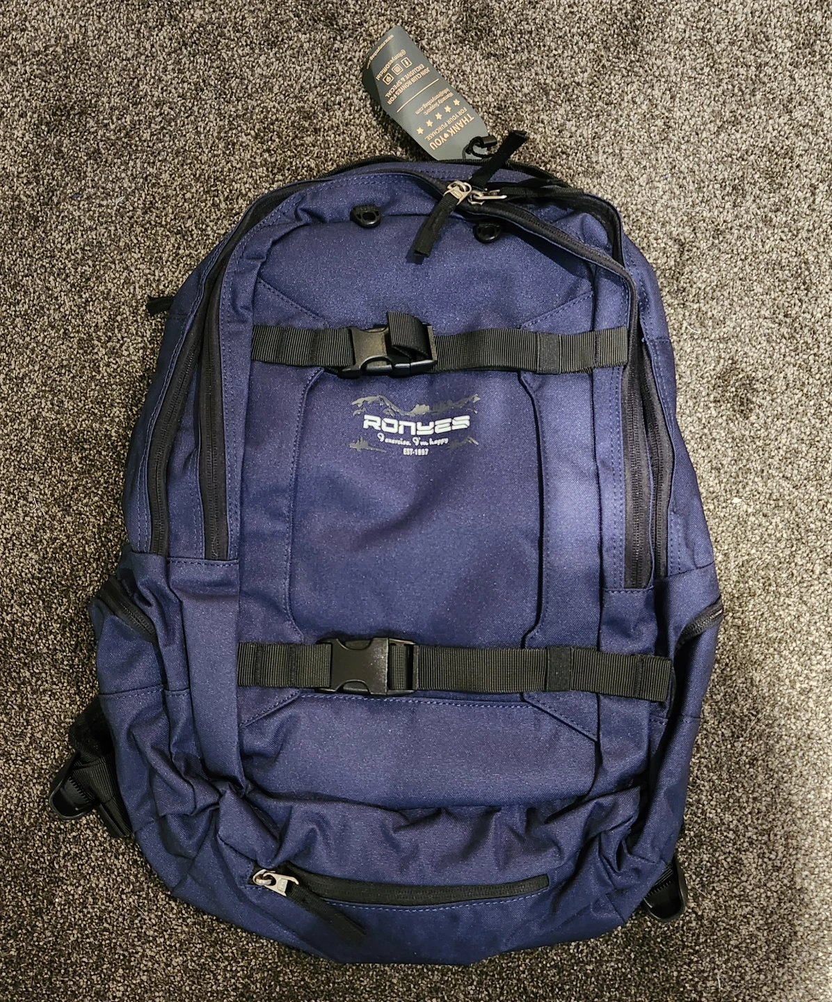 RONYES Blue Backpack with USB Charging Port - photo 4