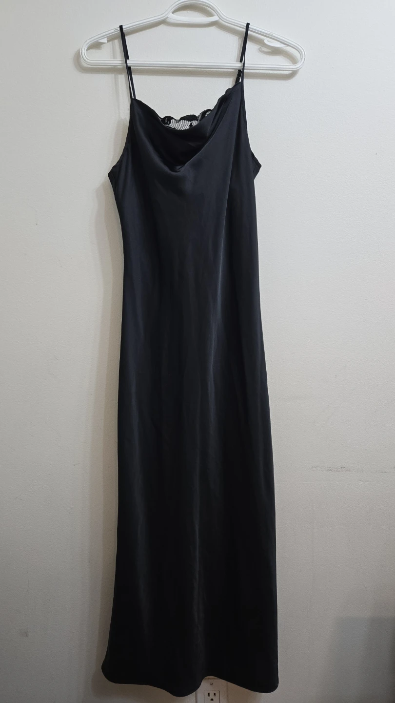 La Vie en Rose Black Slip Dress S/P