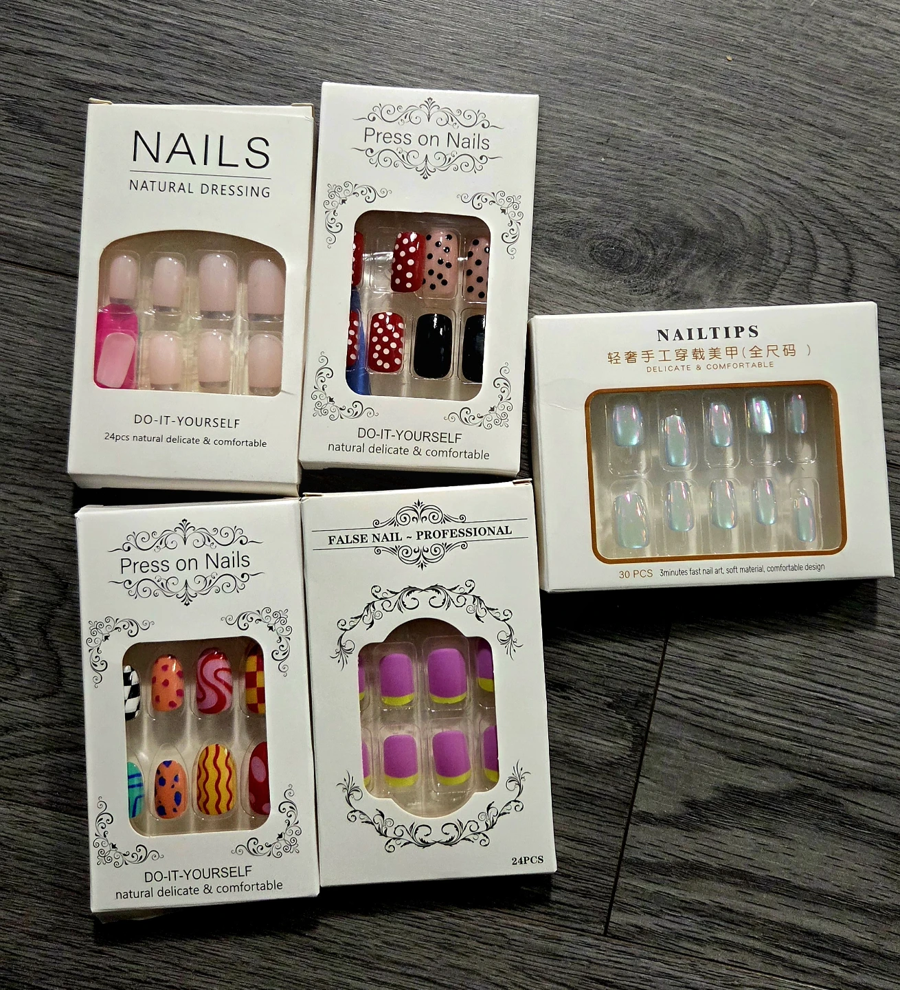 5 sets of press on nails