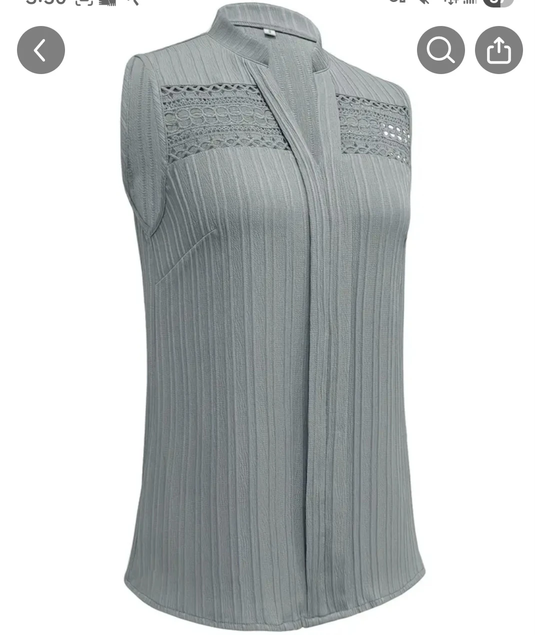 Sleeveless V-Neck Blouse with Lace Detail - photo 2