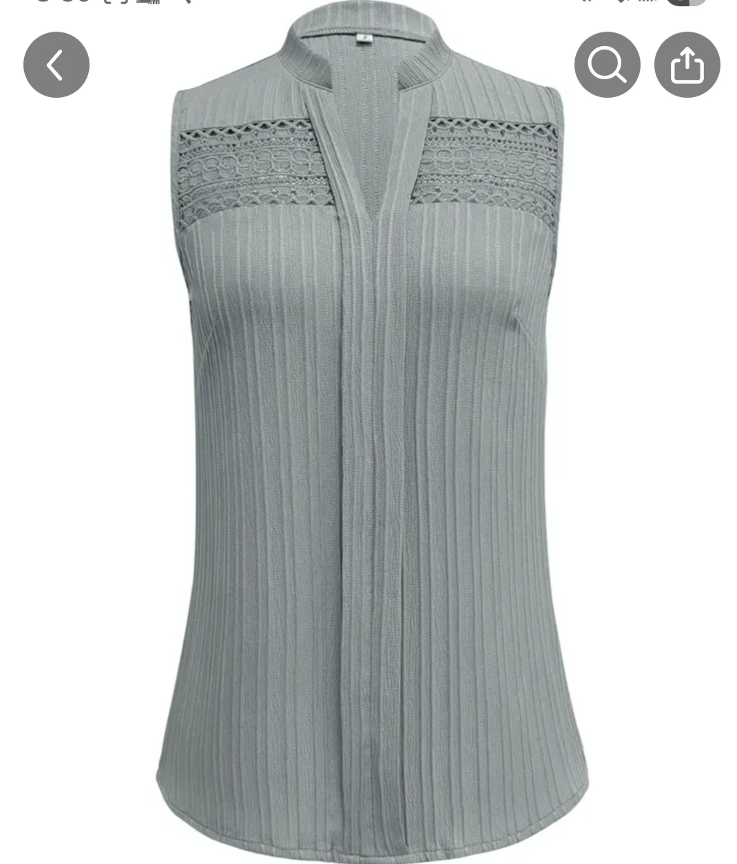 Sleeveless V-Neck Blouse with Lace Detail - photo 4