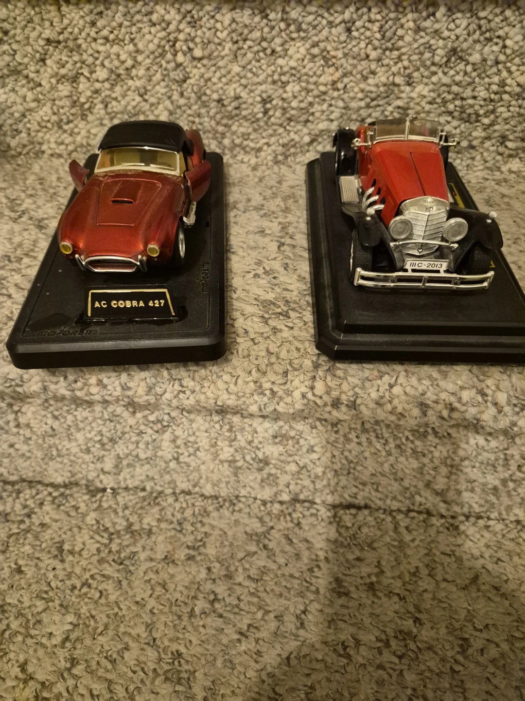 Lot of 2 Diecast Model Cars: AC Cobra 427 & Red Hot Rod