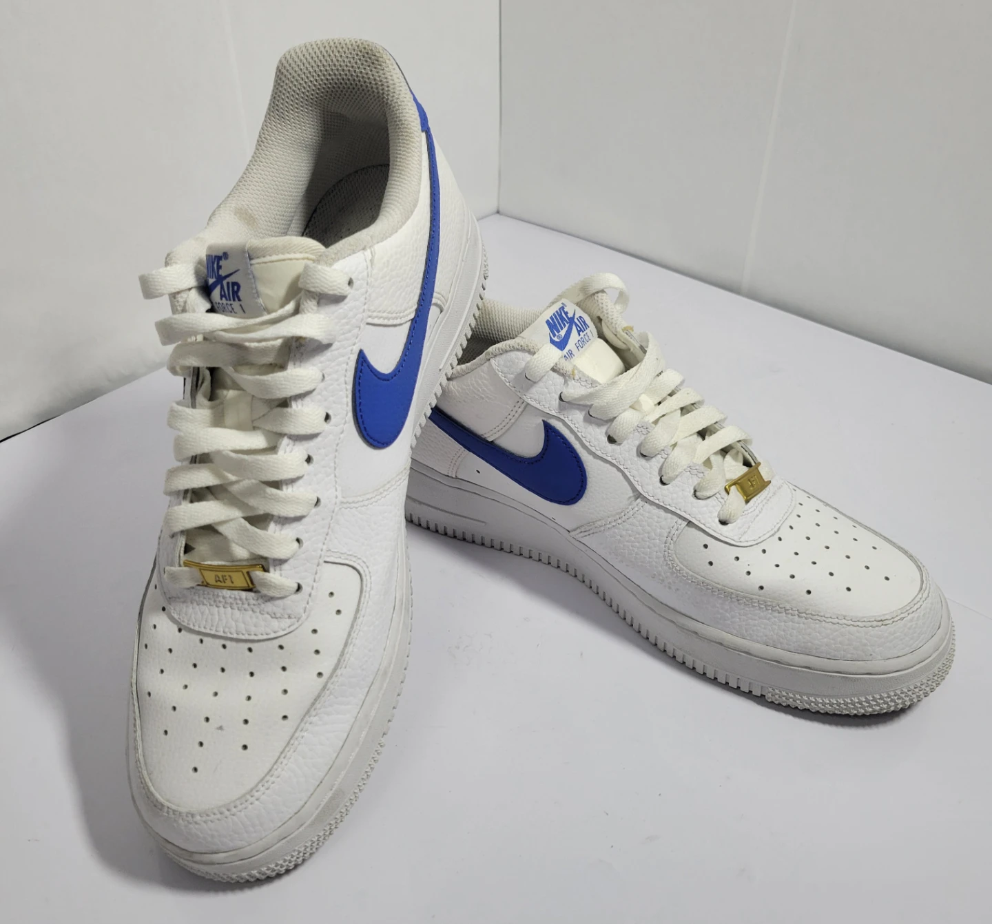 Nike Air Force 1 Low White Blue Men's Shoes, size 9,5 (71) - photo 2