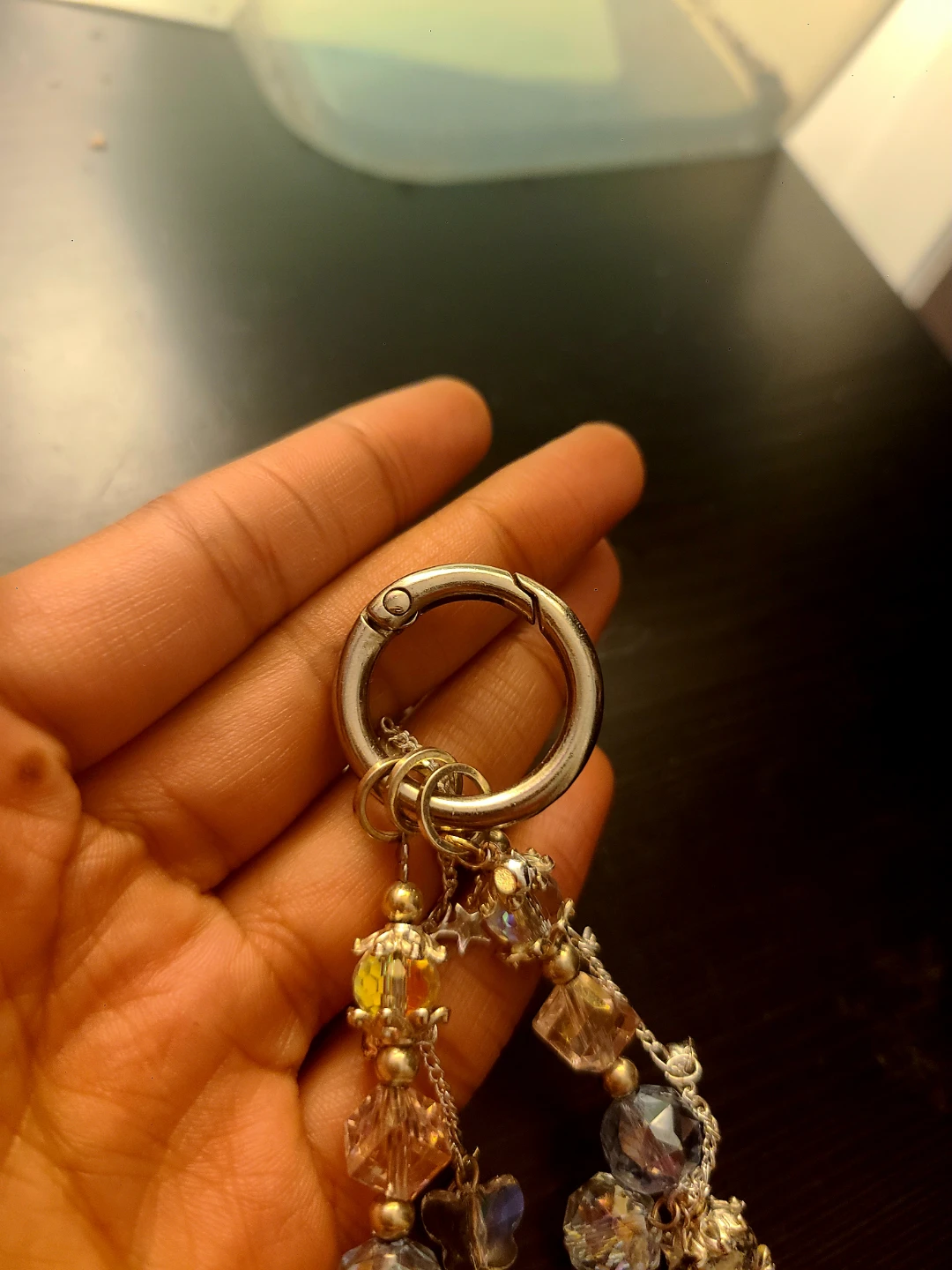 Beaded Butterfly Keychain with Star Charms - photo 4