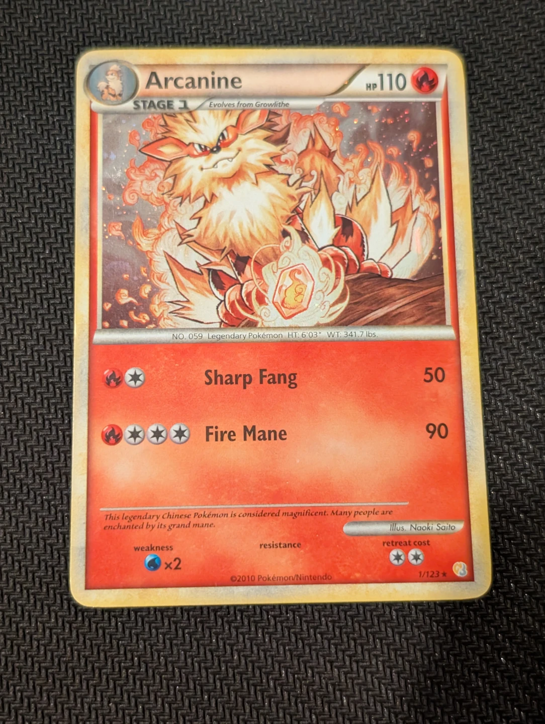 Arcanine Heartgold & Soul Silver Holo 1/123 - Pokemon