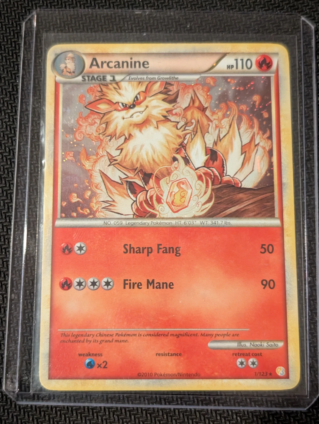 Arcanine Heartgold & Soul Silver Holo 1/123 - Pokemon - photo 5