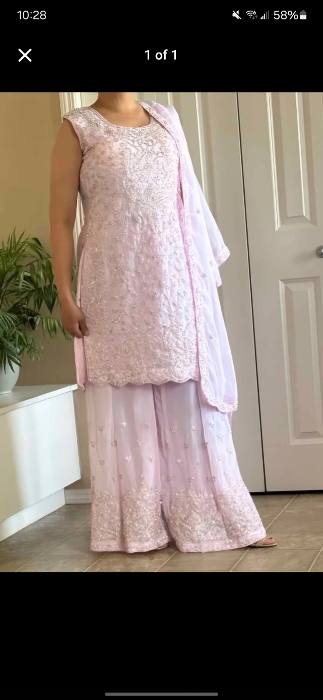 Light Pink Embroidered Salwar Kameez with Dupatta