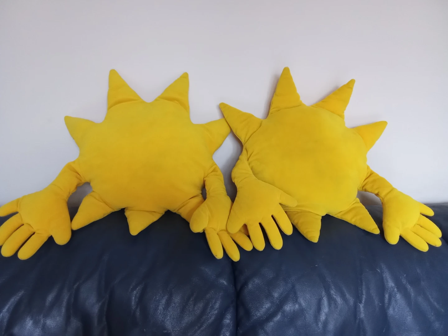 Yellow Sun Plush Pillows Cushions (Set of 2)