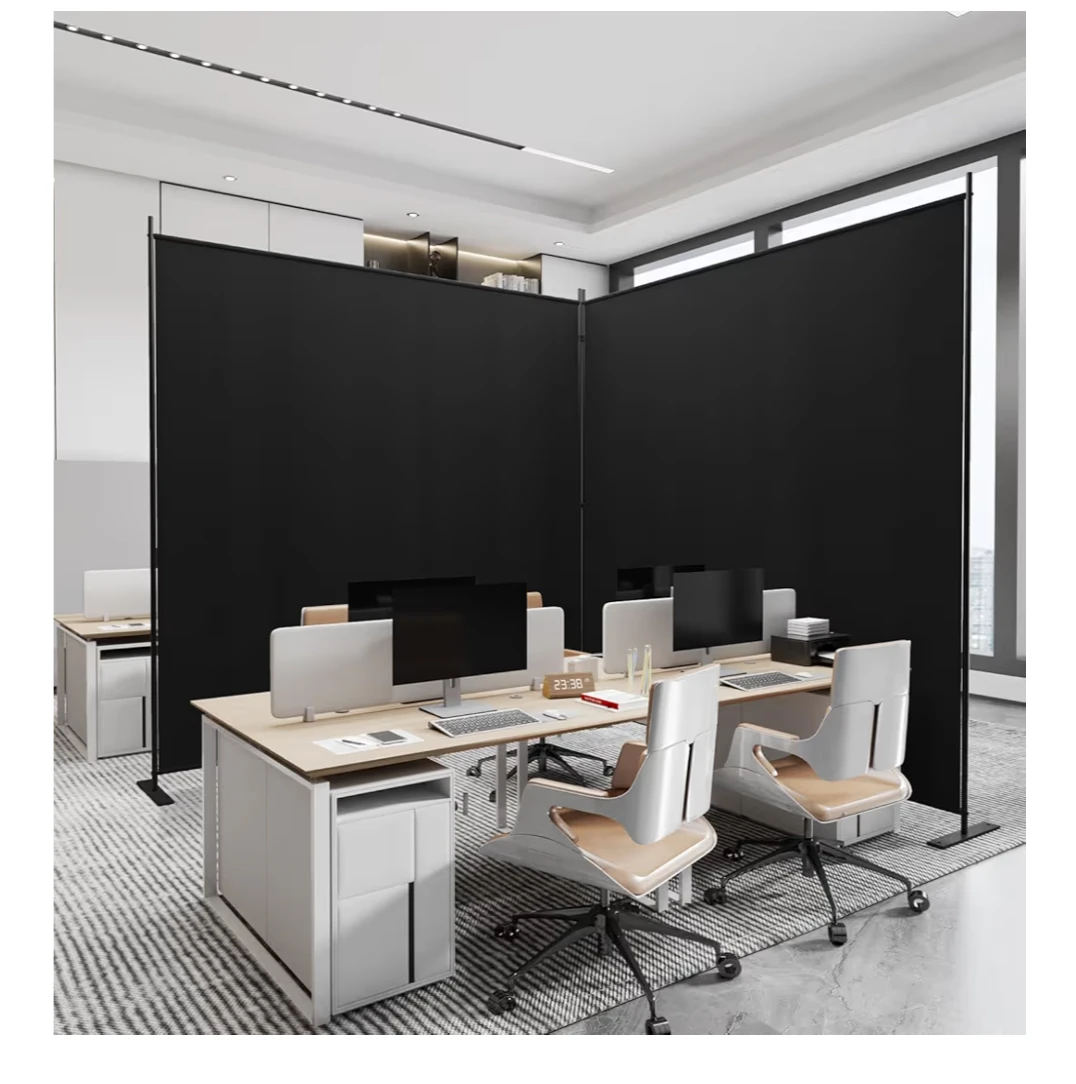 2-Panel Black Room Divider Screen - photo 4
