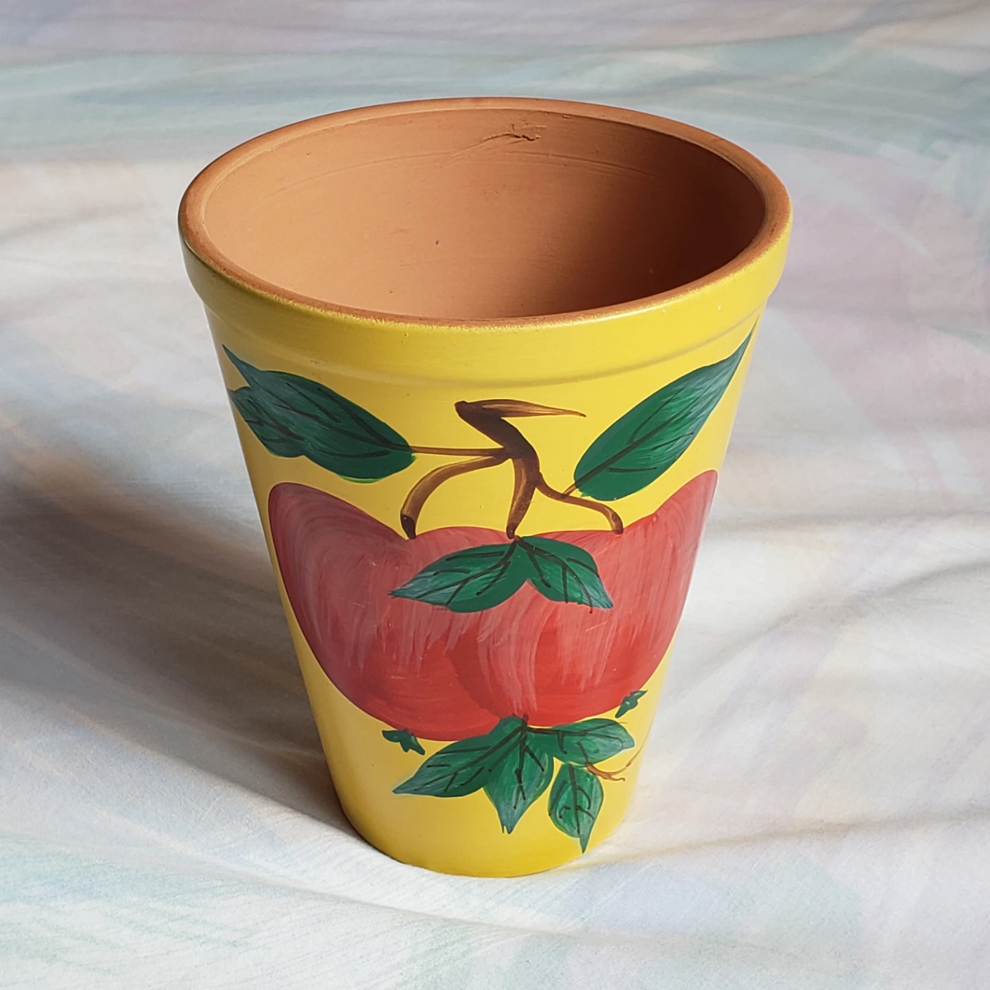 Small Hand-Painted Terracotta Pot