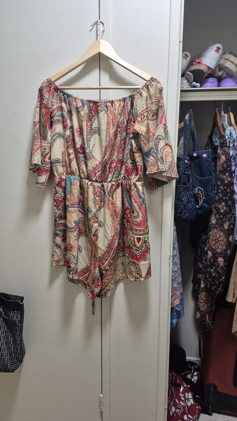 Paisley Off-the-Shoulder Romper - photo 2