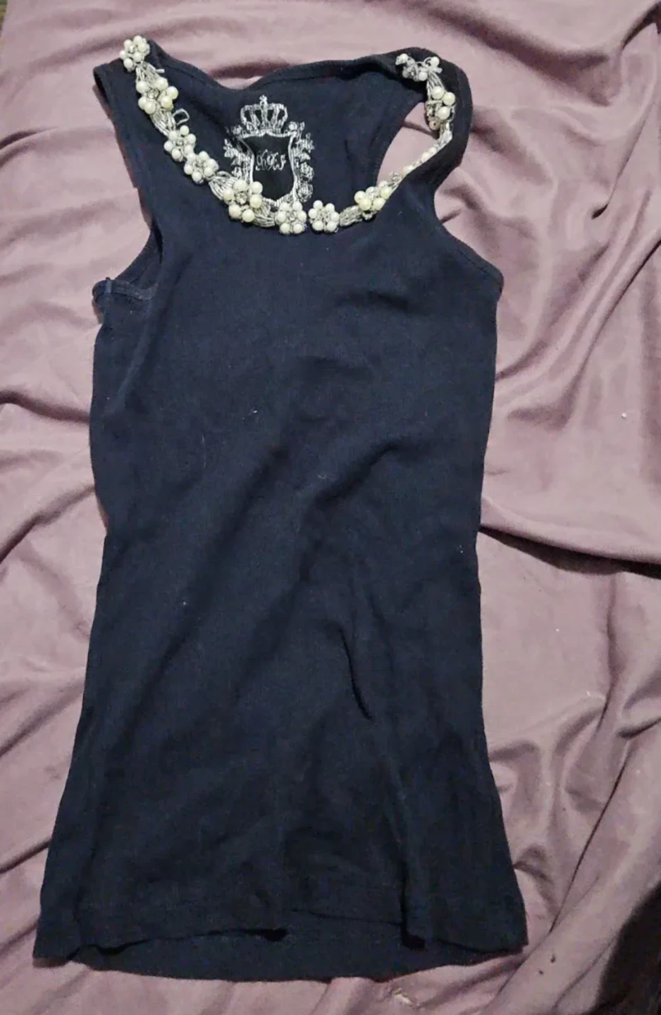 RKKI Tank Top with Pearl Embellishment