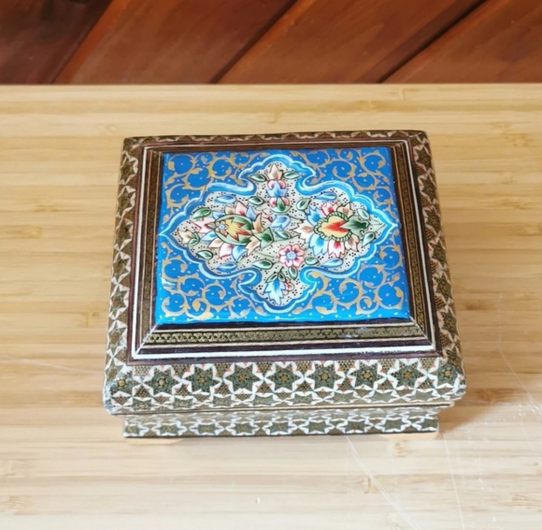 Vintage Persian Khatam Inlaid Wooden Box - photo 3