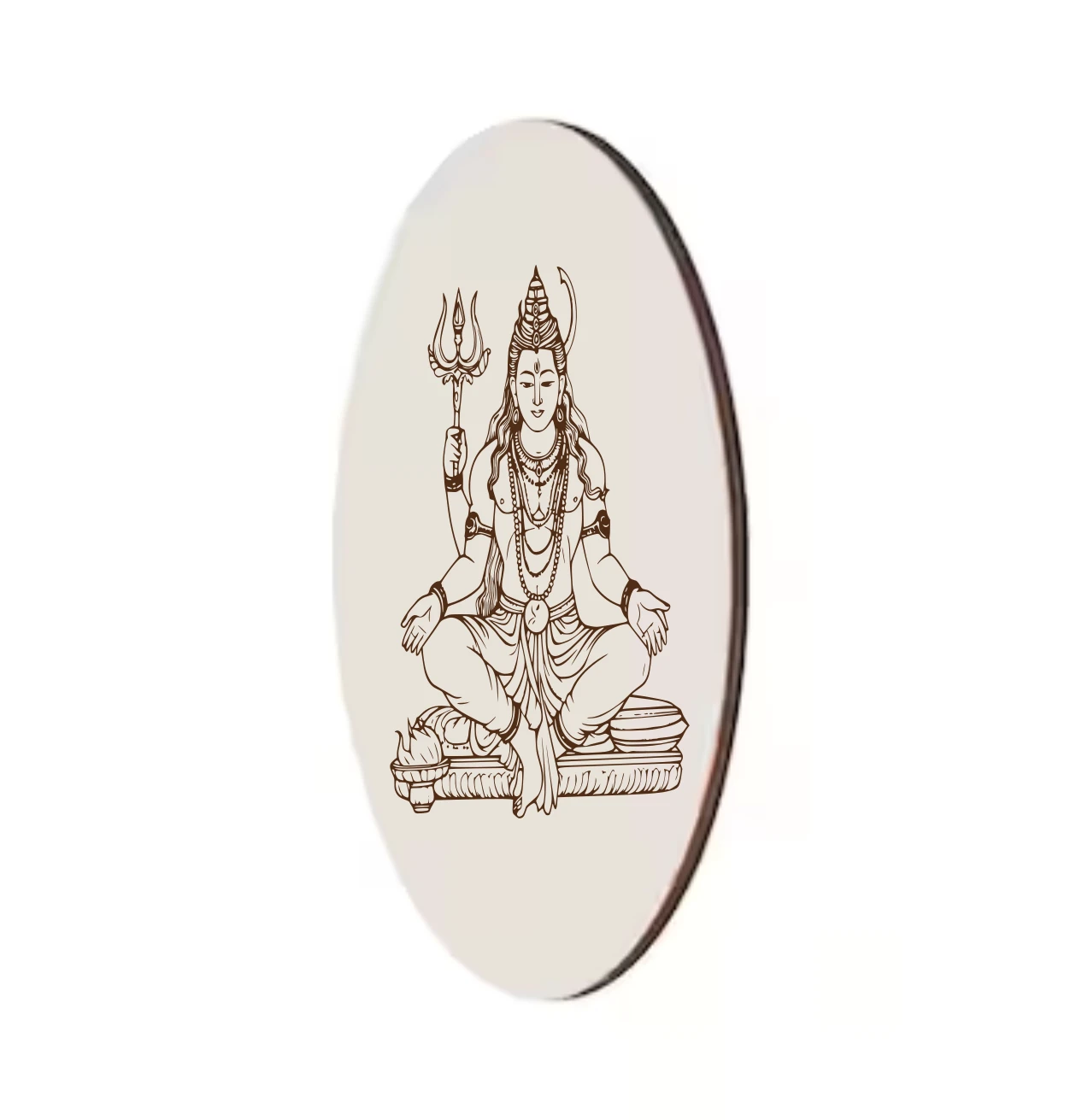 Laser Engraved Lord Shiva Oval Coaster - photo 2