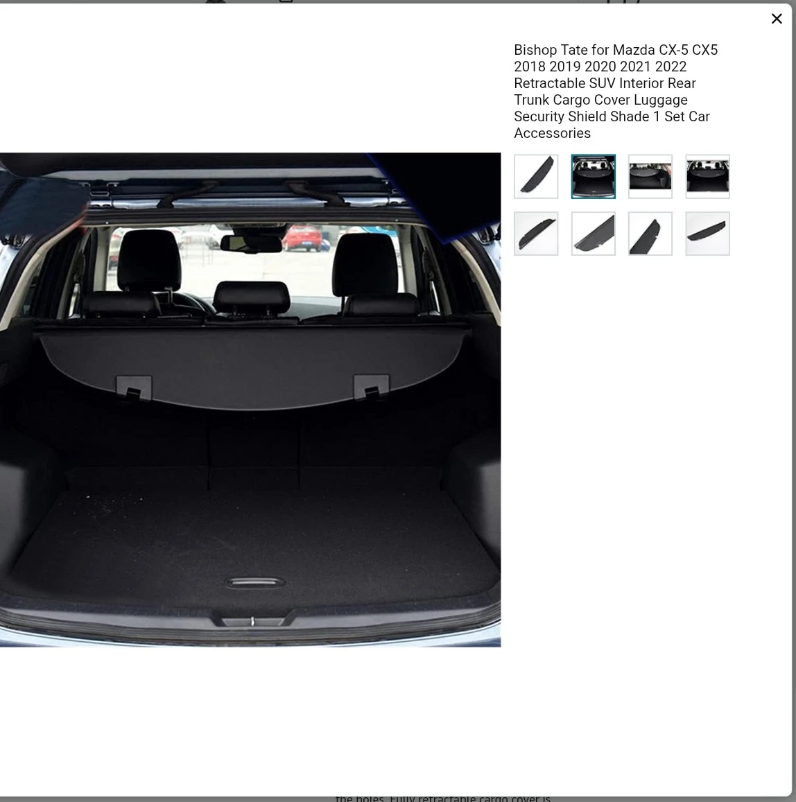 Retractable Cargo Cover for Mazda CX-5 - photo 2