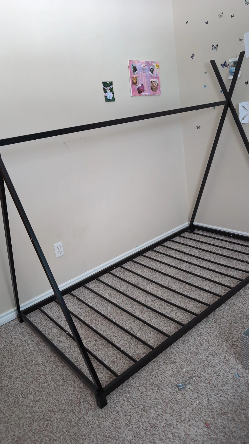 Black Metal Tent Frame Bed Frame