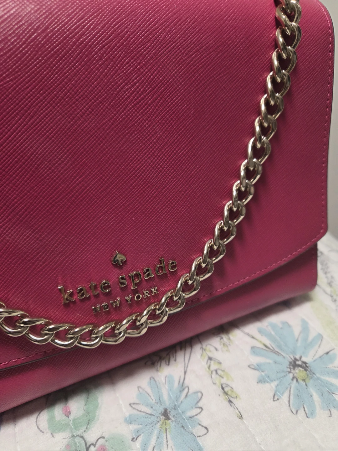 Kate Spade Saffiano Leather Crossbody Wallet - Pink Ruby