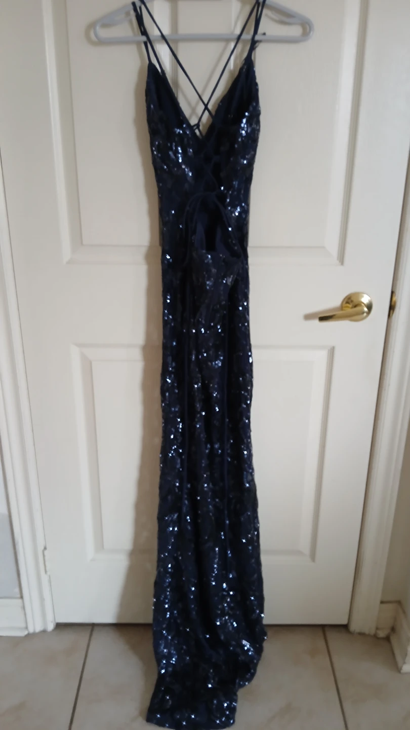 Lovely Day Sequined Navy Maxi Dress Size S - photo 2