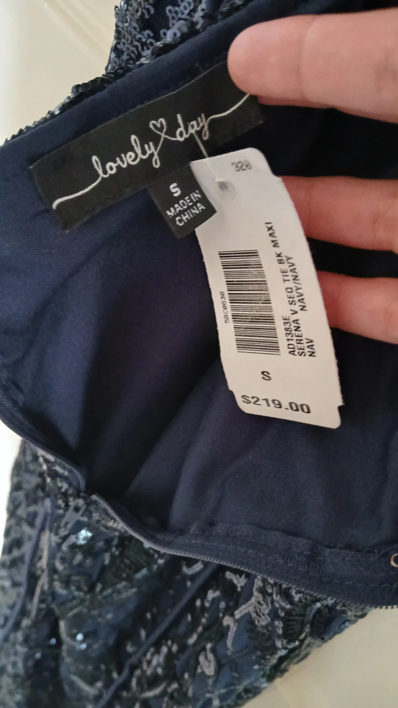 Lovely Day Sequined Navy Maxi Dress Size S - photo 3