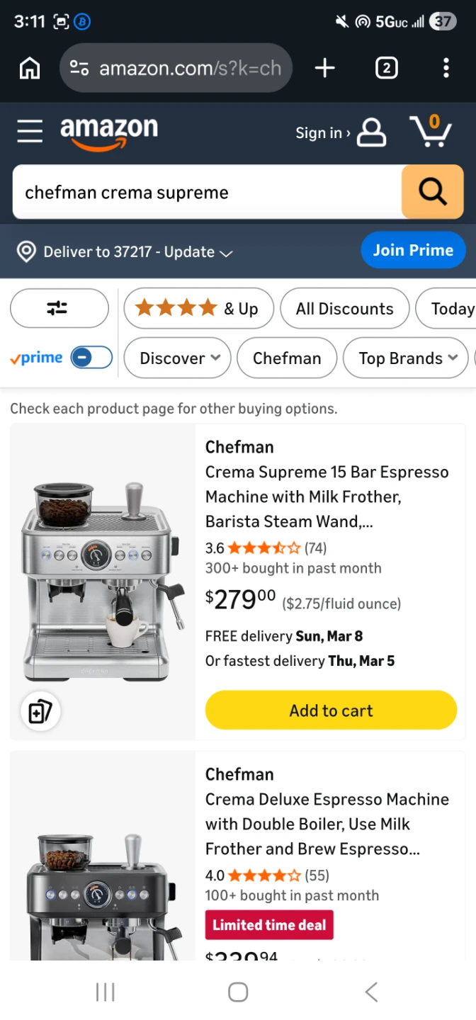 New Chefman Espresso Machine
