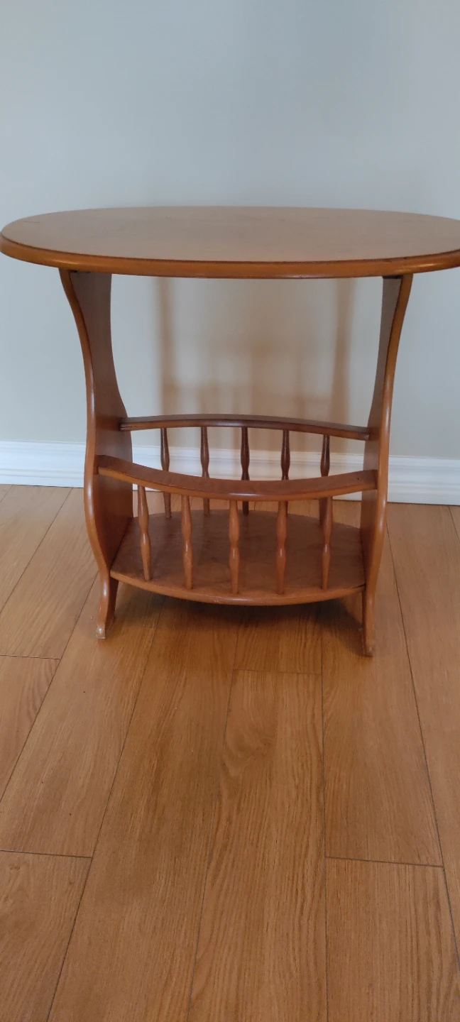 Wooden Accent Table with Magazine Rack - photo 2