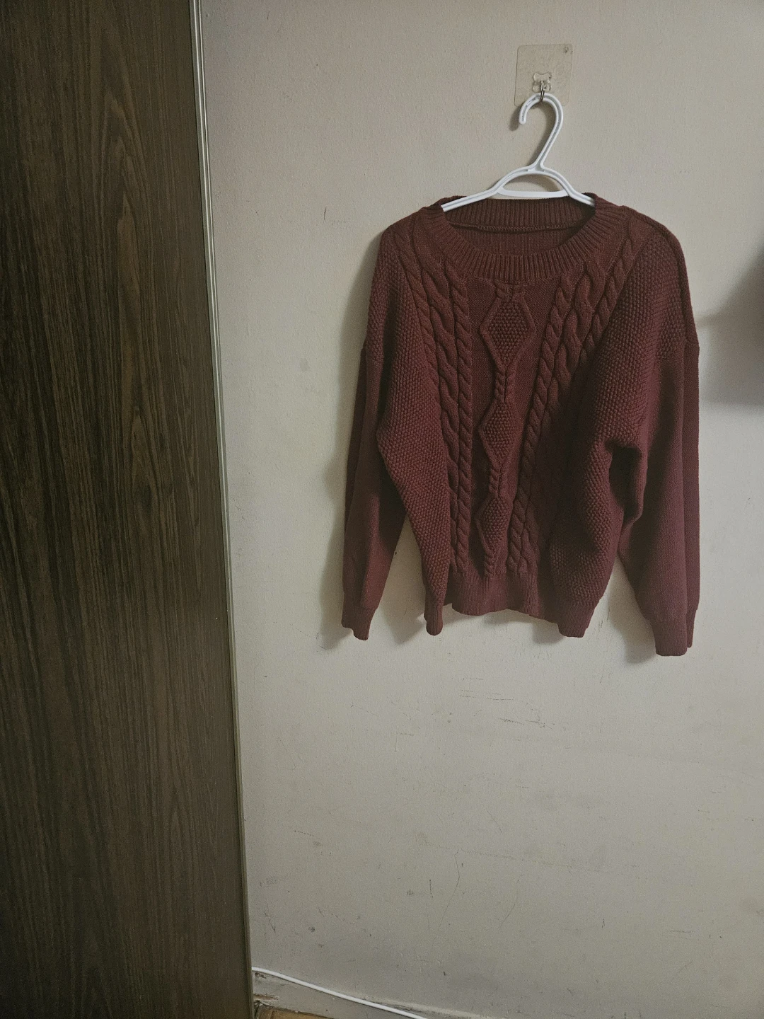 Maroon Cable Knit Sweater