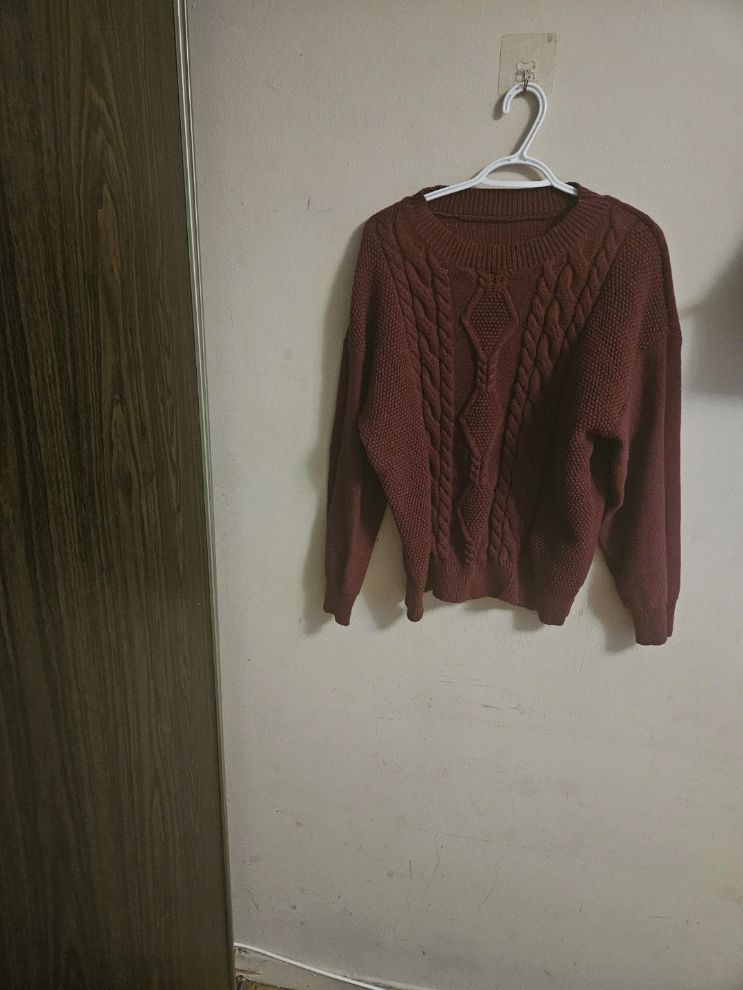 Maroon Cable Knit Sweater - photo 2
