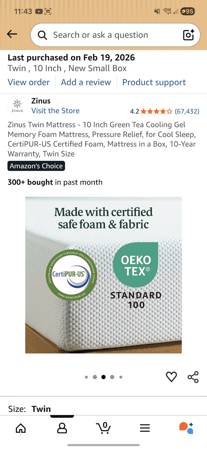 Unopened Zinus 10" Twin Mattress - New Small Box unopened - photo 3