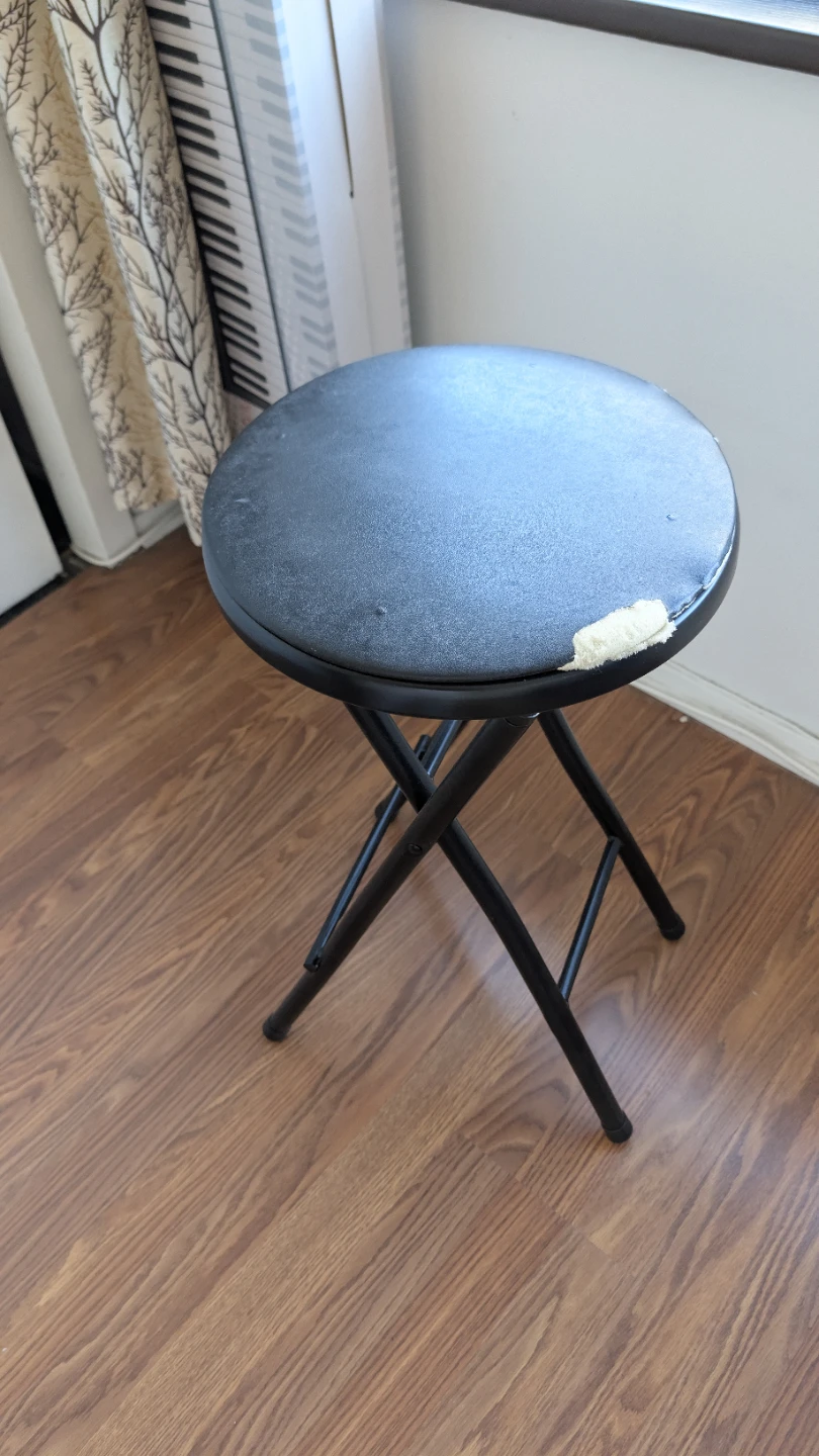Black Folding Stool