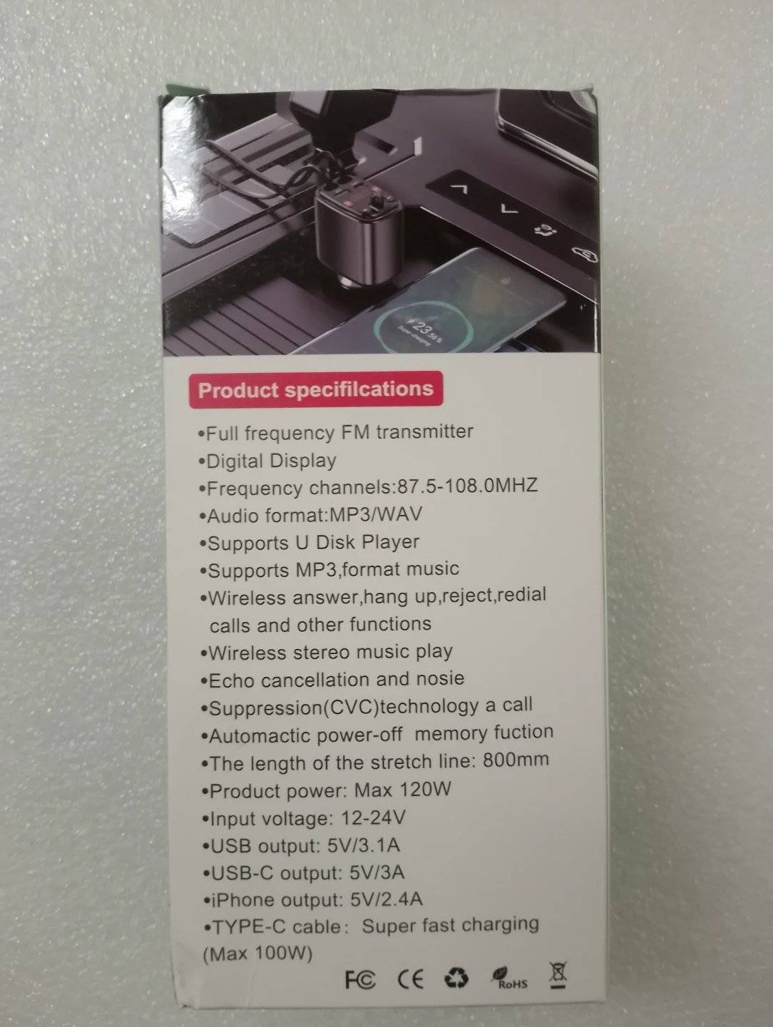 BNIB!!! CAR-Y10 Super Fast Charge 4-in-1 FM Transmitter - photo 2