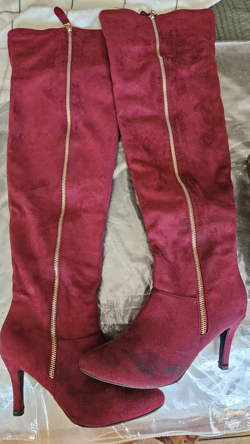 Forever Red Suede Over-the-Knee Boots - photo 3
