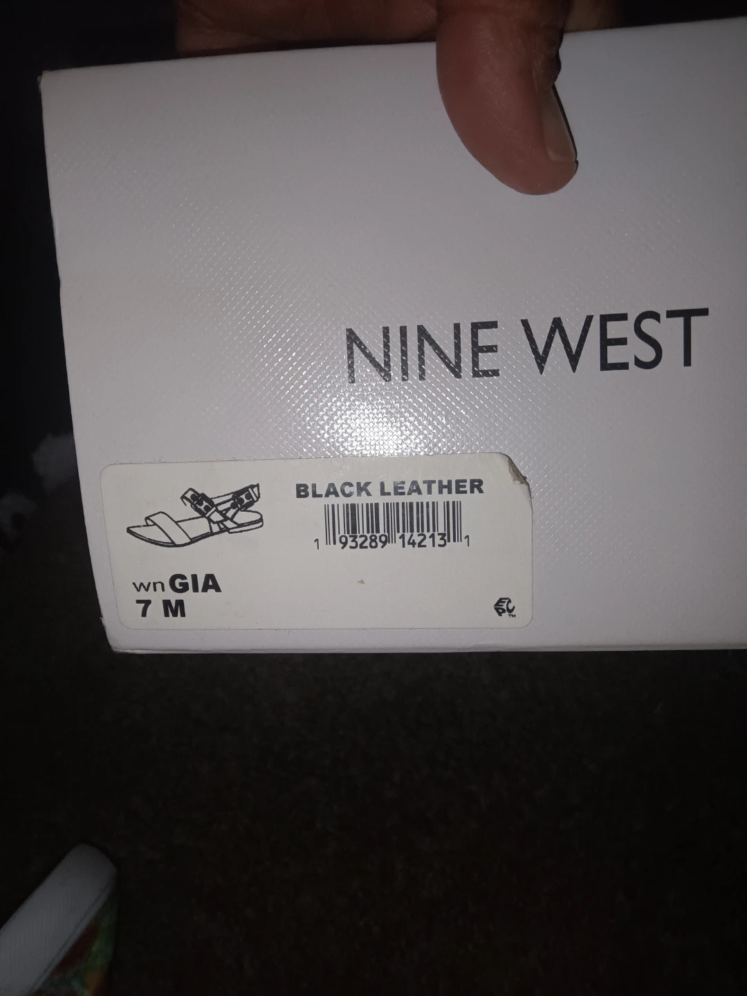 Nine West Women's Gia Black Leather Sandals Size 7