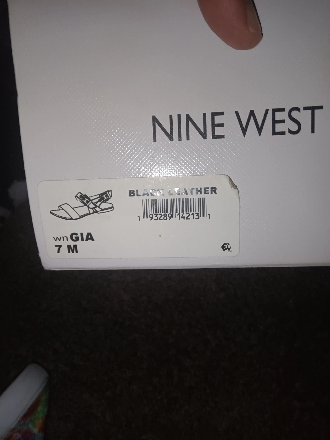 Nine West Women's Gia Black Leather Sandals Size 7 - photo 2