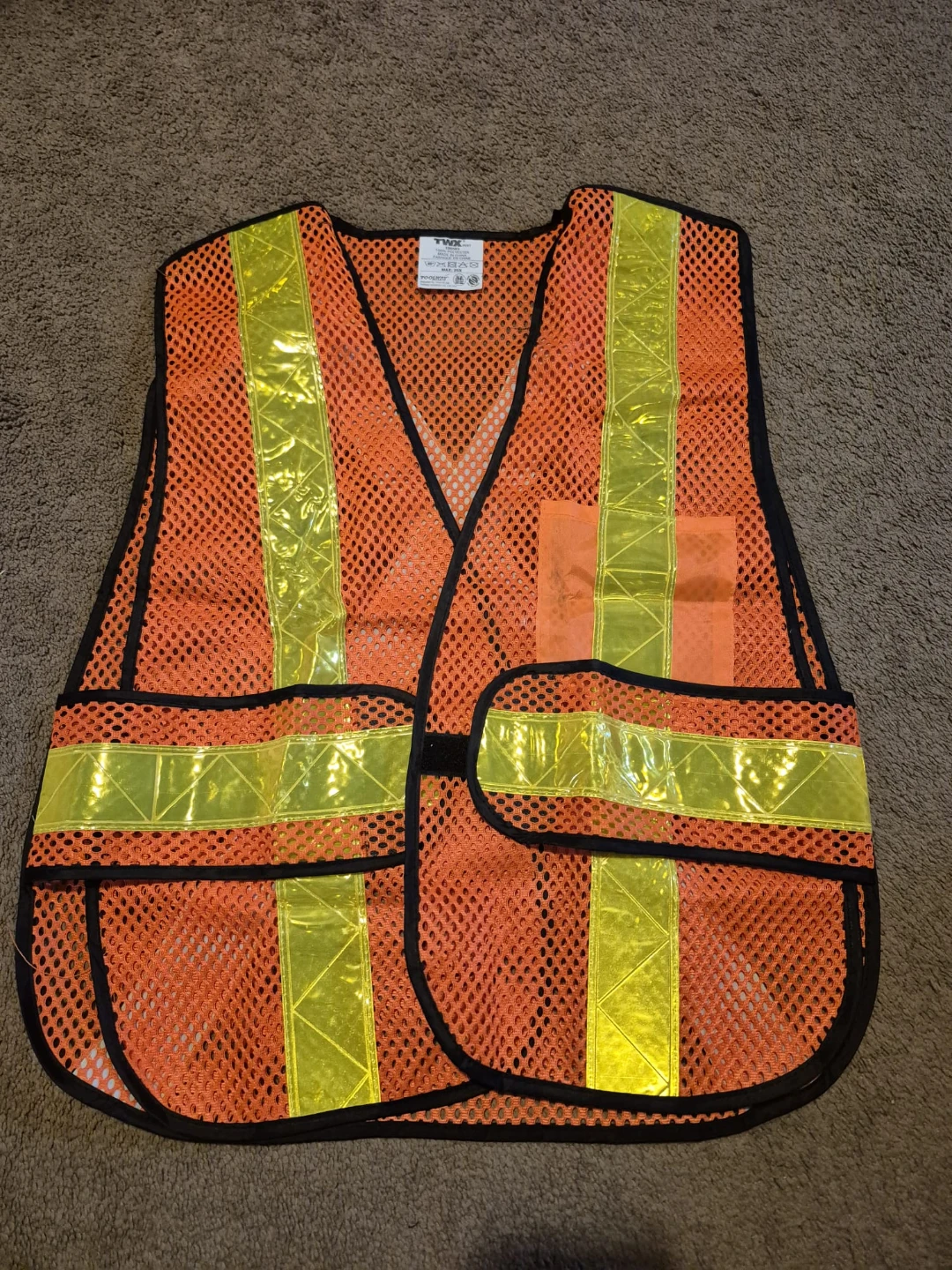 TWXPERT Orange Mesh Safety Vest with Reflective Strips