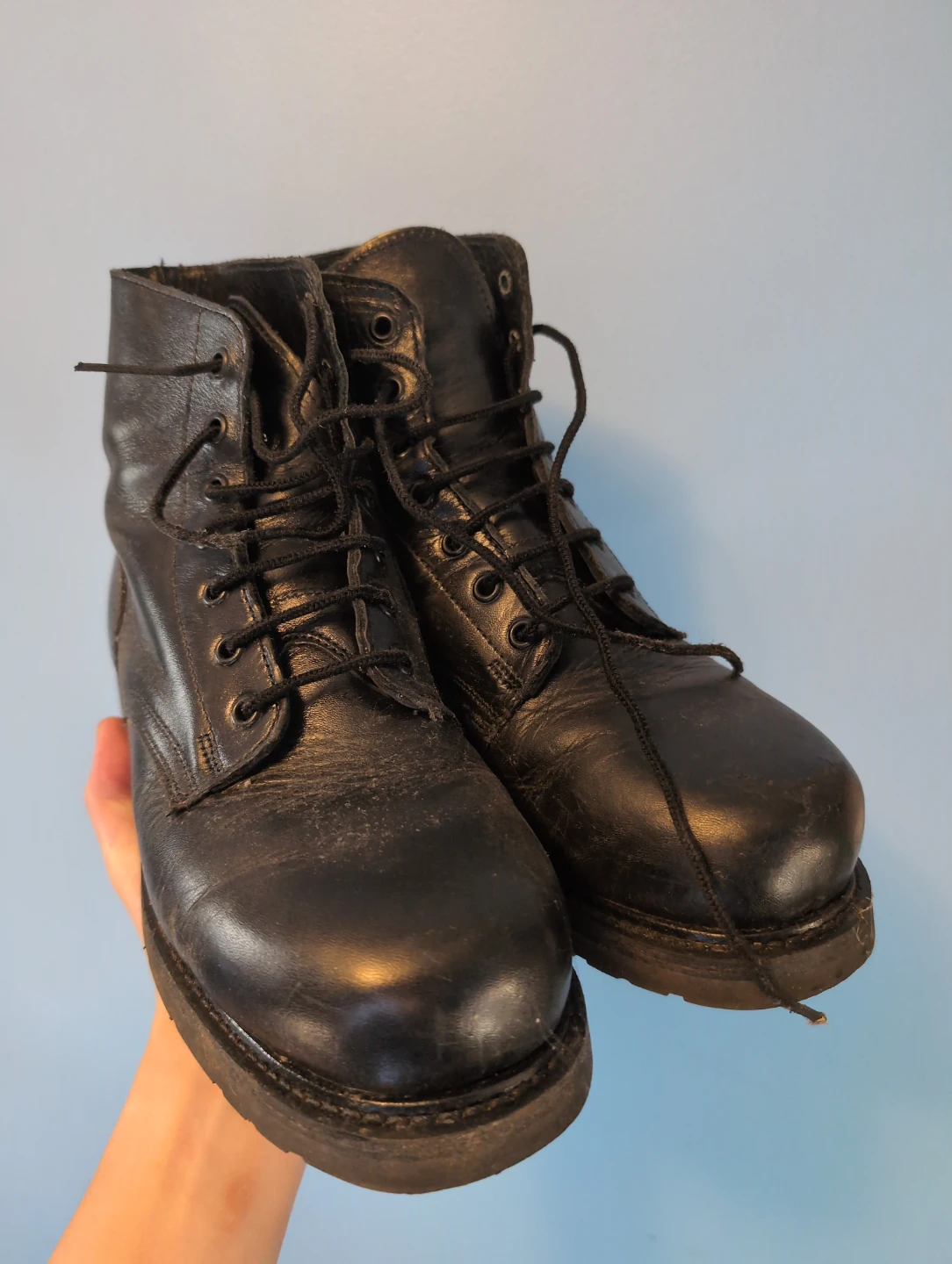 Black Leather Work Boots Made in Canada