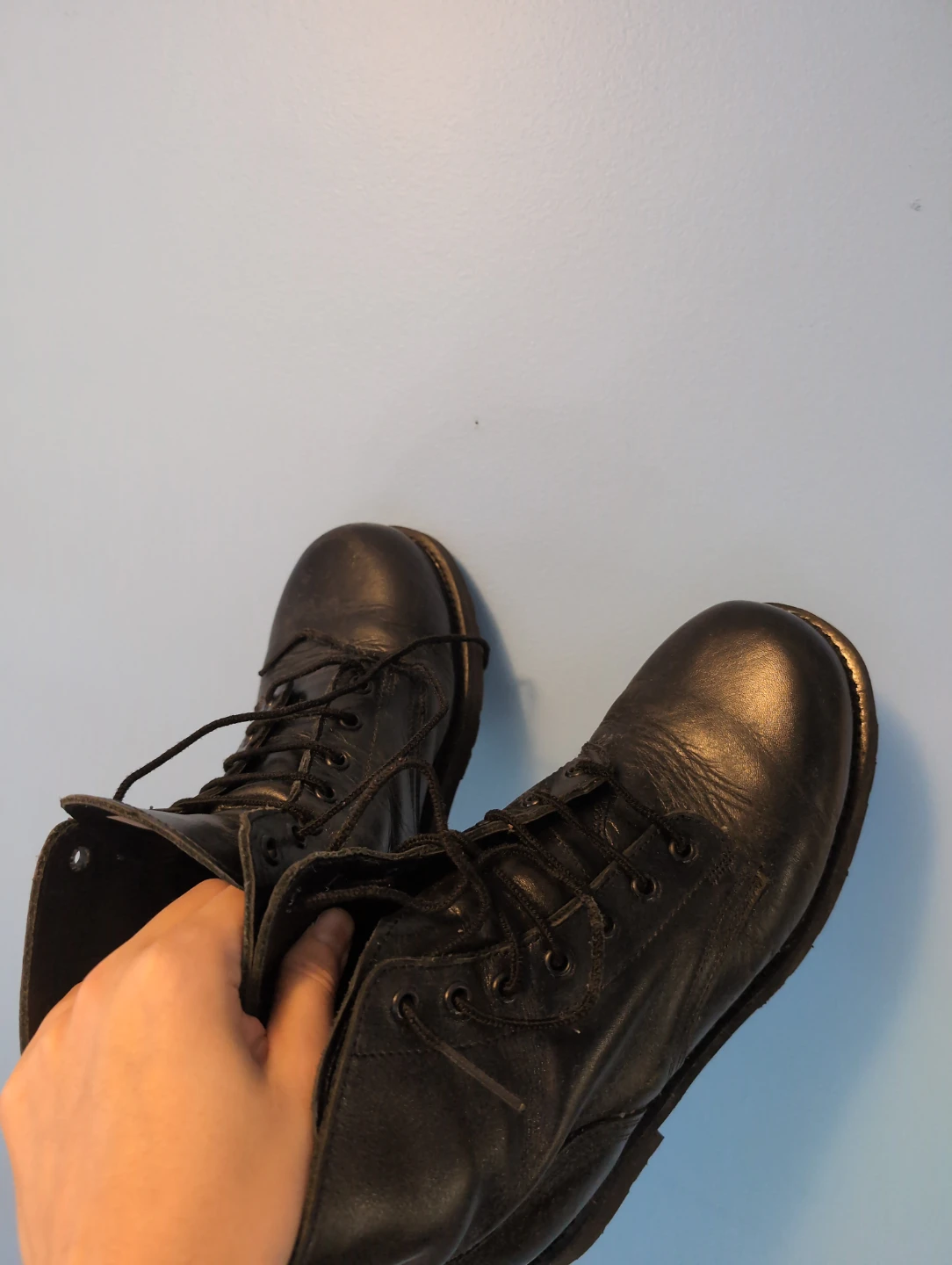 Black Leather Work Boots Made in Canada - photo 3