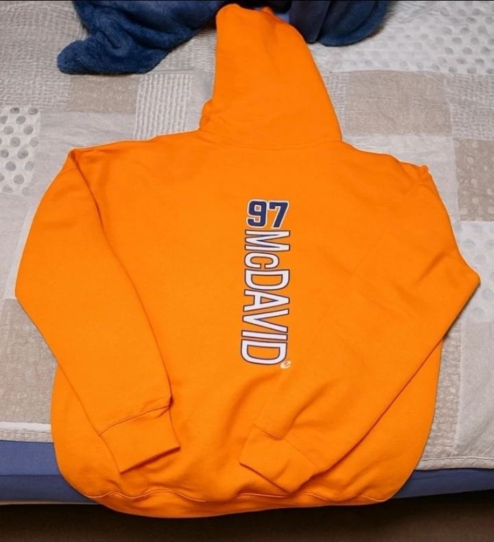 Edmonton Oilers McDavid 97 Orange Hoodie - photo 2