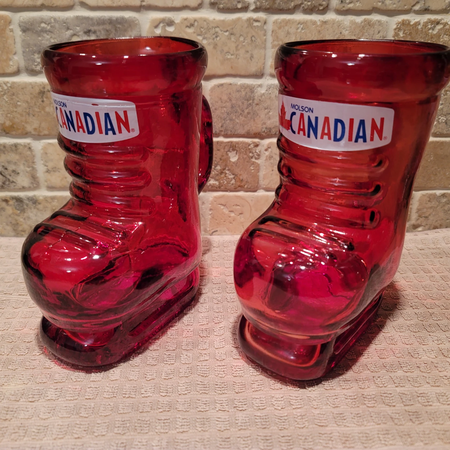 Molson Canadian Glass Boot Mugs (Set of 2)