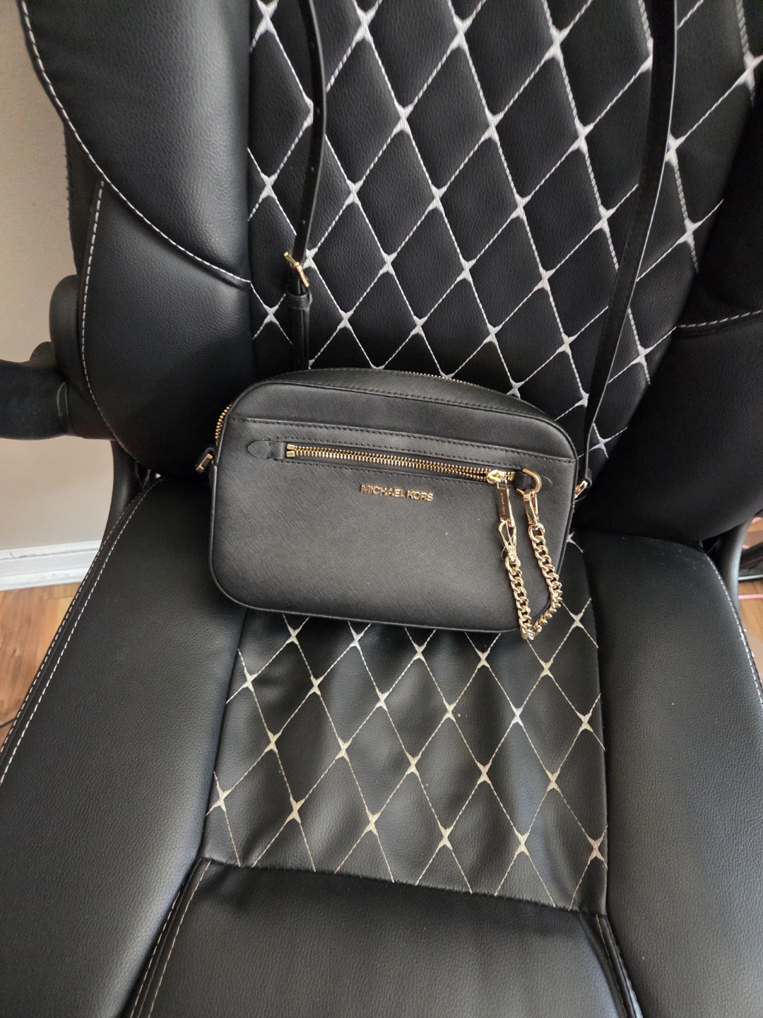 Michael Kors Black Leather Crossbody bag new