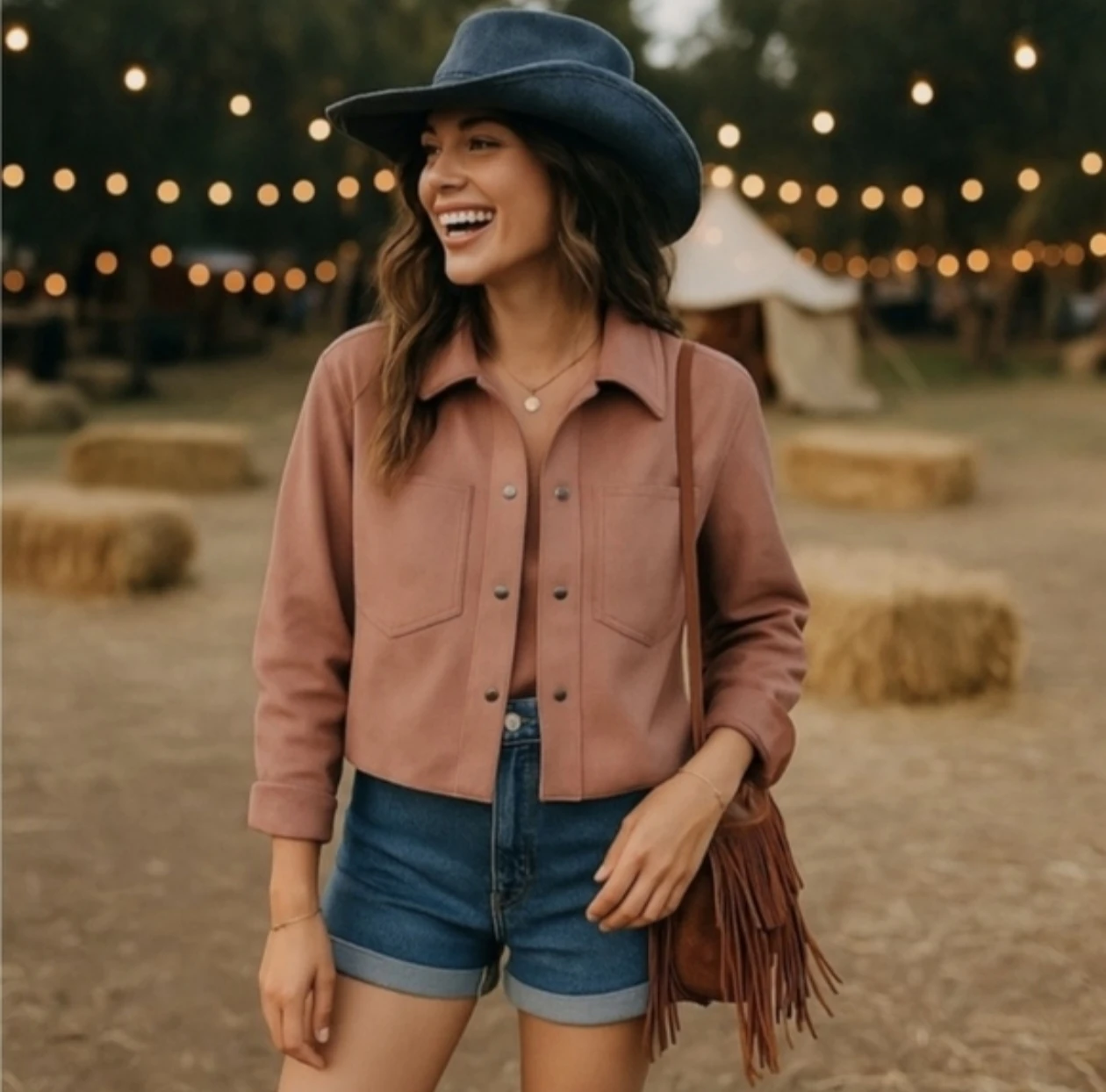 ZARA Pink Suede Button-Up Jacket