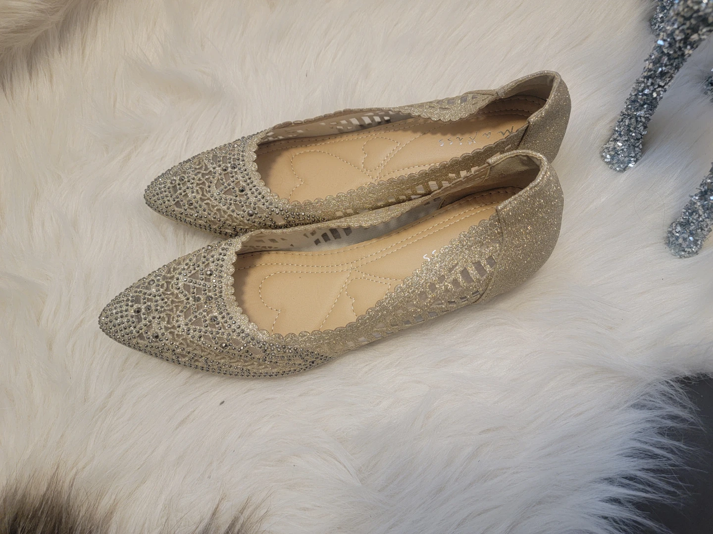 Sparkly Gold Ballet Flats