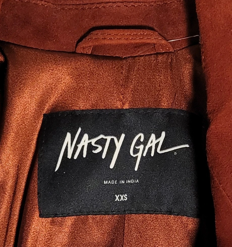 Nasty Gal Red Genuine Suede Fringe Moto Jacket XXS - photo 4