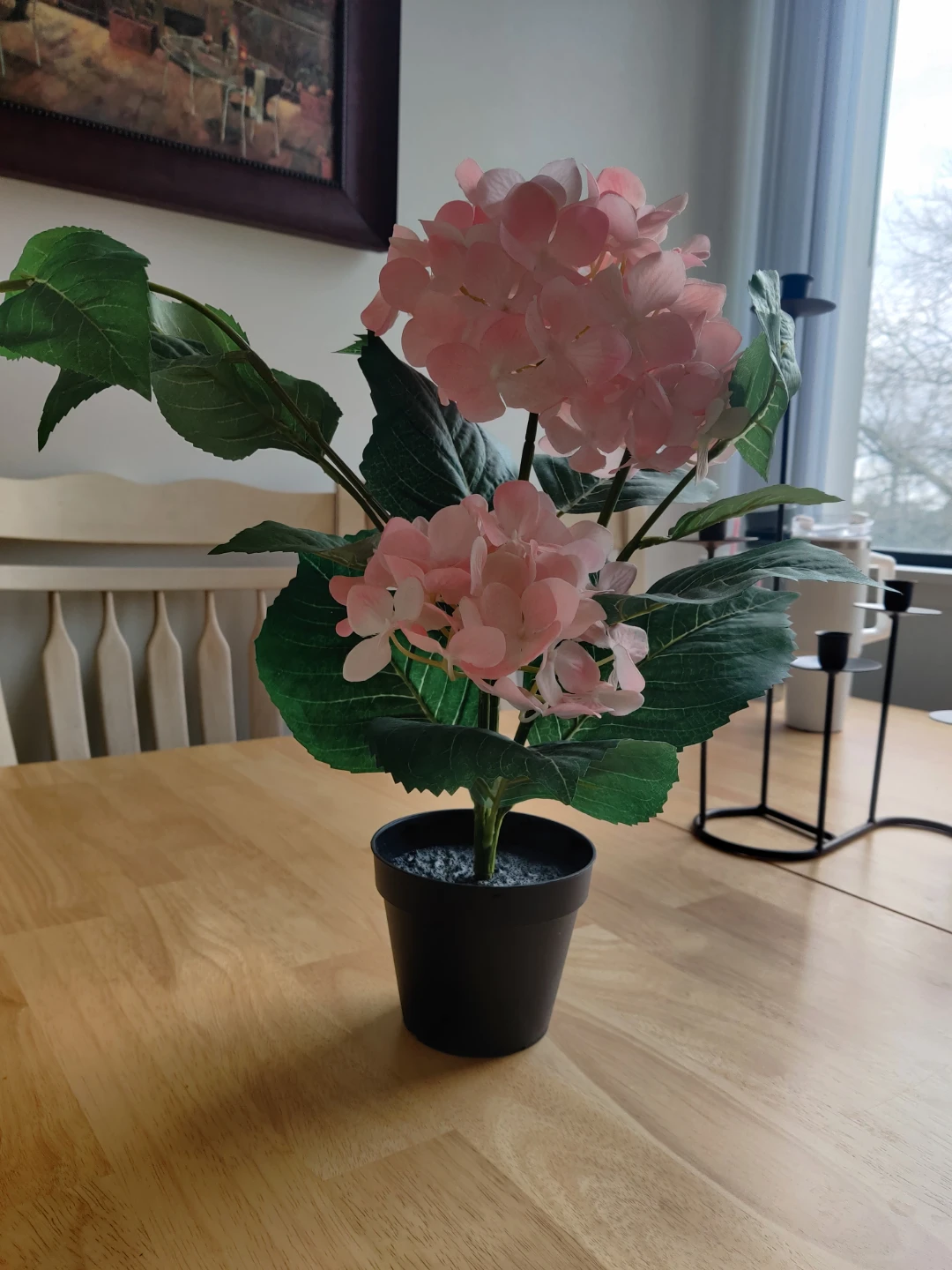 Artificial Pink Hydrangea Plant in Pot - photo 2