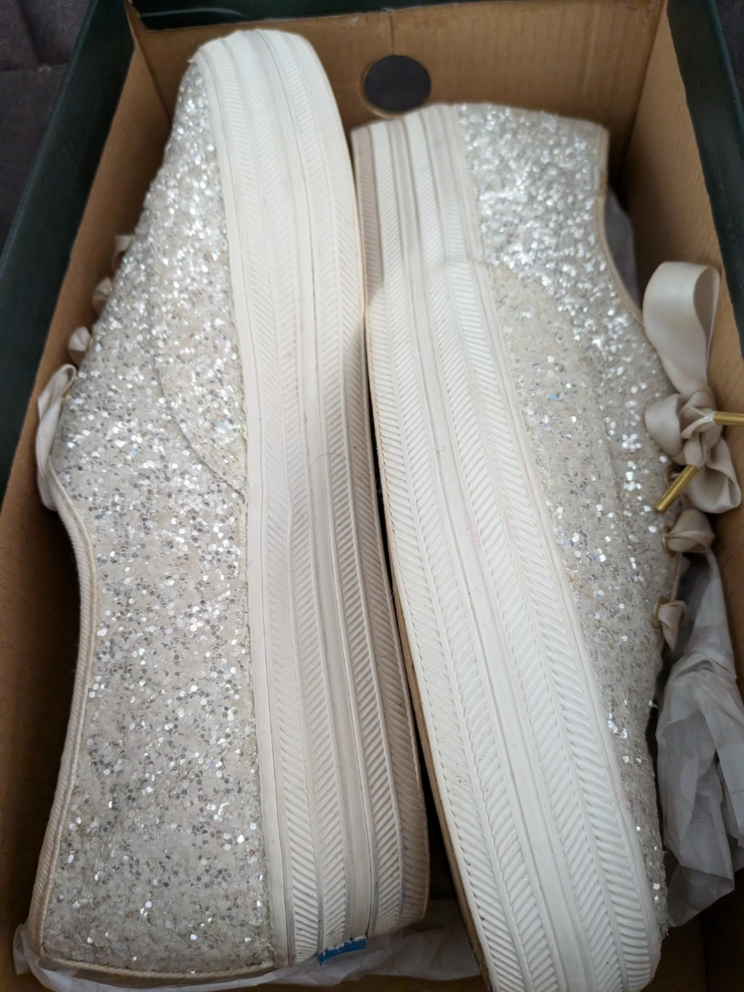 Kate Spade for Keds Triple KS Glitter Cream Sneakers