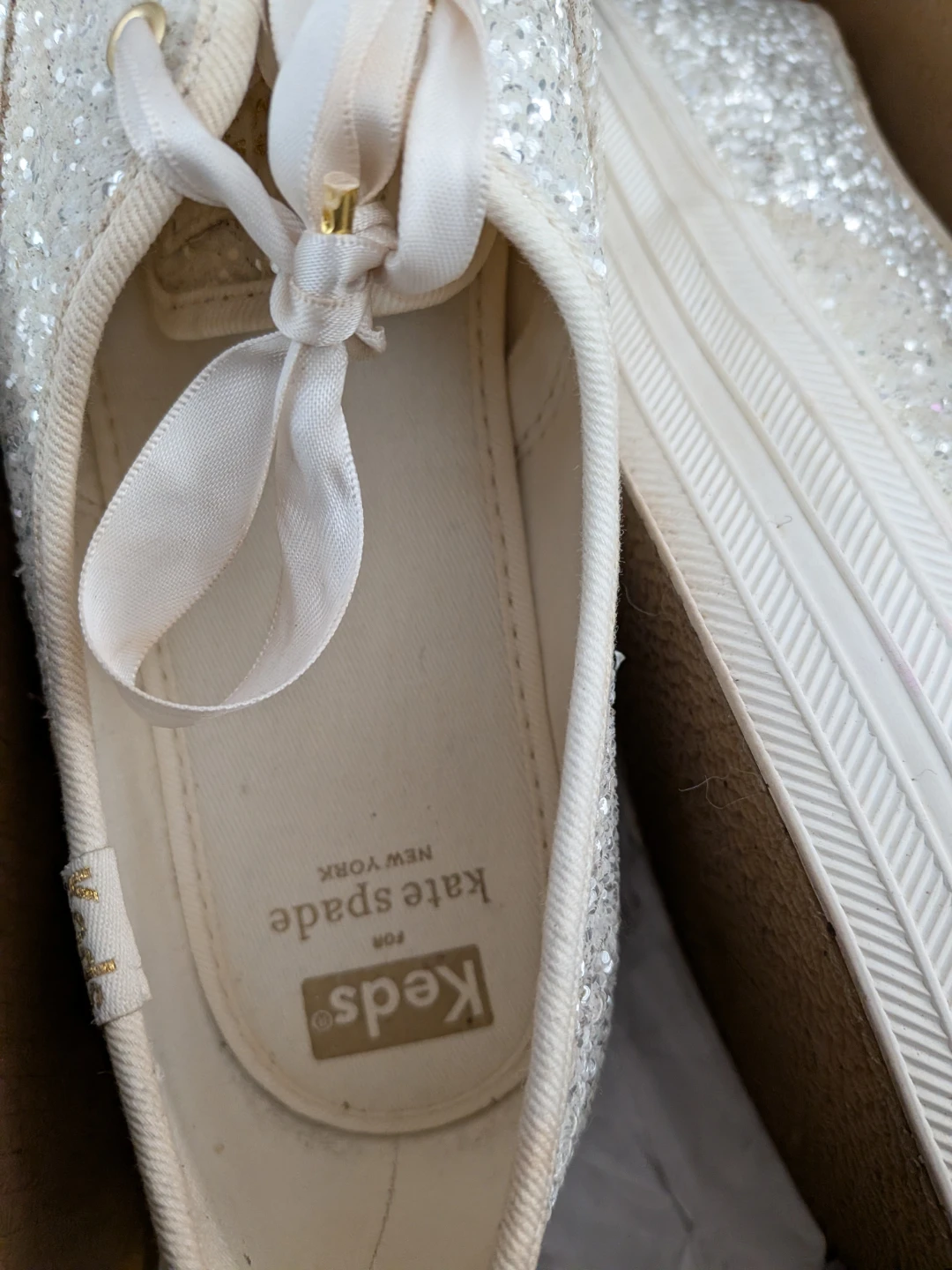 Kate Spade for Keds Triple KS Glitter Cream Sneakers - photo 3